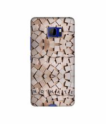 Amazon Brand - Solimo Designer No Hate On Wooden Block 3D Printed Hard Back Case Mobile Cover for HTC U Ultra