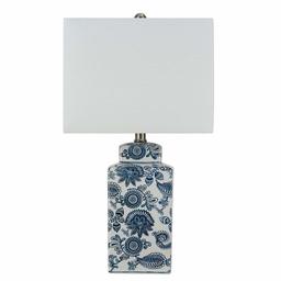 Amazon Brand - SStone & Beam Traditional Rectangular Chinoiserie Ceramic Table Lamp, LED Bulb Included, 24