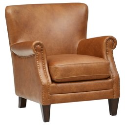 Amazon Brand – Stone & Beam Jacobsen Traditional Leather Accent Chair, 31