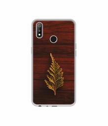 Amazon Brand - Solimo Designer Leaf on Wood UV Printed Soft Back Case Mobile Cover for Realme 3 / Realme 3i