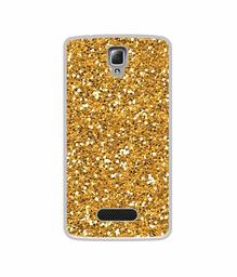 Amazon Brand - Solimo Designer Golden Sparkle UV Printed Soft Back Case Mobile Cover for Lenovo A2010