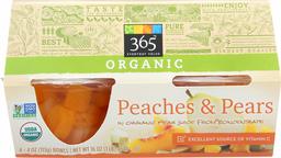 365 Everyday Value, Organic Peaches & Pears in Organic Pear Juice from Concentrate (4 - 4 oz bowls), 16 oz