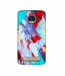 Amazon Brand - Solimo Designer Blue and Red Brush Texture 3D Printed Hard Back Case Mobile Cover for Motorola Moto Z Play