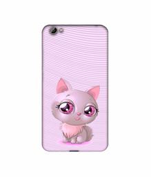 Amazon Brand - Solimo Designer Cute Pink Cat 3D Printed Hard Back Case Mobile Cover for Vivo Y66