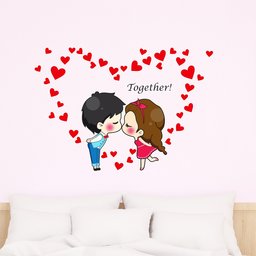 Amazon Brand - Solimo Wall Sticker for Bed Room (Together Forever, Ideal Size on Wall: 90 x 80 cm)