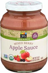 365 Everyday Value, Organic Apple Sauce, Mixed Berry, 24 oz