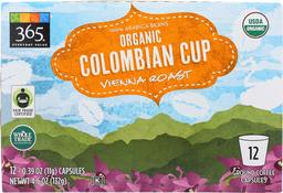 365 Everyday Value, Organic Colombian Cup Coffee Capsules, 12 ct