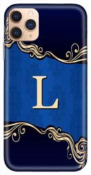 Amazon Brand - Solimo Designer Blue Pattern Alphabet-L 3D Printed Hard Back Case Mobile Cover for Apple iPhone 11 Pro Max