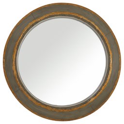 Amazon Brand – Stone & Beam Round Distressed Metal Mirror, 36