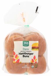 365 Everyday Value, Organic Whole Wheat Hamburger Buns, 8 ct, 15 oz (Frozen)