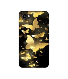 Amazon Brand - Solimo Designer Golden Butterfly Pattern UV Printed Soft Back Case Mobile Cover for LG Q6