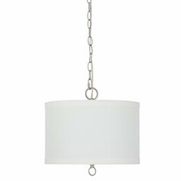 Amazon Brand – Ravenna Home Classic Oatmeal Linen Shade Light Pendant, Bulb Included, Adjustable 14-72