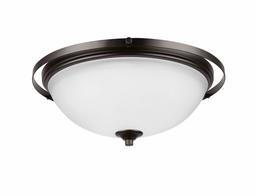 Amazon Brand - Ravenna Home 2-Light Flush-Mount Ceiling Light with White Frosted Glass Shade, 5.1