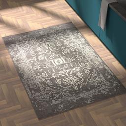 Amazon Brand – Rivet Charcoal Distressed Medallion Area Rug, 4 x 6 Foot