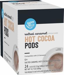 Amazon Brand - Happy Belly Hot Cocoa Pods Compatible with 2.0 K-Cup Brewers, Salted Caramel Flavored, 24 Count