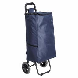 AmazonBasics 2-Wheel Shopping Trolley, 40 Litre, Blue Navy