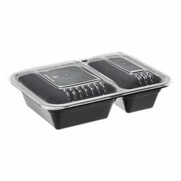 AmazonBasics 2 Compartment Meal Prep Containers - BPA Free, Microwave/Dishwasher/Freezer Safe,32 Ounces, 15-Pack