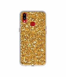 Amazon Brand - Solimo Designer Golden Sparkle UV Printed Soft Back Case Mobile Cover for Samsung Galaxy A10s