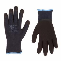 AmazonBasics Gants d’hiver avec revêtement en mousse latex et doublure acrylique Compatibles avec écrans tactiles Taille 8 M 6 paires