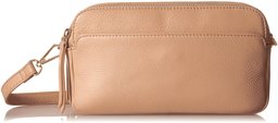 Amazon Brand - The Fix Alexandria Leather Crossbody Bag, dove