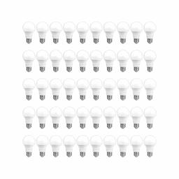 AmazonCommercial 40 Watt Equivalent, 25000 Hours, Dimmable, 450 Lumens, Energy Star and CEC (California) Compliant, A19 LED Light Bulb - Pack of 50, Soft White