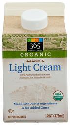 365 EVERYDAY VALUE Organic Light Cream, 1 PT