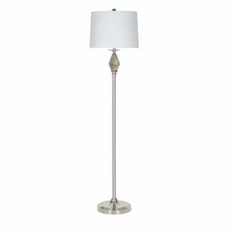 Amazon Brand – Ravenna Home Contemporary Metal Floor Lamp with Mercury Glass Accent, LED Bulb Included, 59