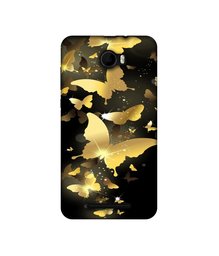 Amazon Brand - Solimo Designer Golden Butterfly Pattern UV Printed Soft Back Case Mobile Cover for Karbonn K9 Viraat