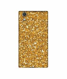 Amazon Brand - Solimo Designer Golden Sparkle UV Printed Soft Back Case Mobile Cover for Sony Xperia R1 Plus