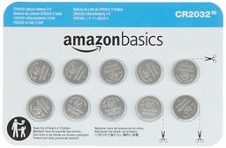 AmazonBasics Lithium CR2032 3V Batteries, 10-Pack