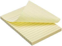 AmazonBasics Lined Sticky Notes - 4x6 inch - Yellow - 5 Pads