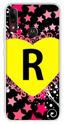 Amazon Brand - Solimo Designer Multicolor Heart Pattern Alphabet-R Printed Soft Back Case Mobile Cover for Motorola Moto E6s / Motorola Moto E6 Plus