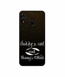 Amazon Brand - Solimo Designer Daddy's Girl and Mummy World 3D Printed Hard Back Case Mobile Cover for Honor 10 Lite