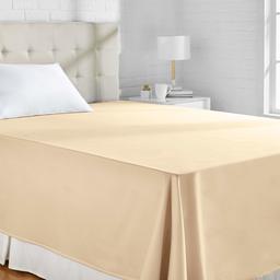 AmazonBasics 400TC Coton Sateen Infroissables Drap plane, 275 x 275 + 10 cm - Beige