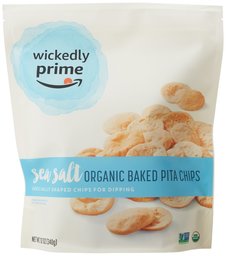 Wickedly Prime Organic Baked Pita Chips, Sea Salt, 12 Ounce