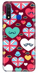 Amazon Brand - Solimo Designer Cute Love Red Pattern Design 3D Printed Hard Back Case Mobile Cover for Vivo Y19 / Vivo U20