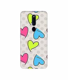 Amazon Brand - Solimo Designer Multicolor Heart 3D Printed Hard Back Case Mobile Cover for Oppo F11 Pro