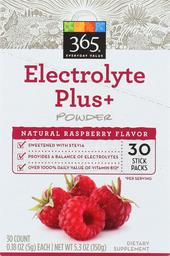 365 Everyday Value, Electrolyte Plus + Powder, Natural Raspberry Flavor (30 - 0.18 oz Stick Packs), 5.3 oz