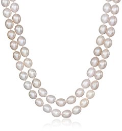 7-8mm Pink Rice Freshwater Cultured Pearl Endless Necklace 50