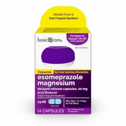 Amazon Basic Care Esomeprazole Magnesium Delayed Release Capsules, 20 mg, Acid Reducer, 14 Count