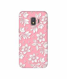 Amazon Brand - Solimo Designer White Flower Pattern 3D Printed Hard Back Case Mobile Cover for Samsung Galaxy J2 Core