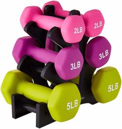 (Renewed) AmazonBasics 20-Pound (9.07 Kg) Dumbbell Set with Stand