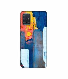 Amazon Brand - Solimo Designer Canvas with Blue Paint 3D Printed Hard Back Case Mobile Cover for Samsung Galaxy A51