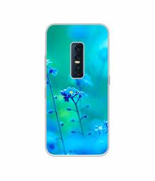 Amazon Brand - Solimo Designer Blue Flower UV Printed Soft Back Case Mobile Cover for Vivo V17 Pro