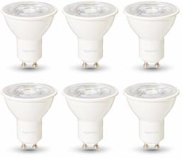 AmazonBasics Professional LED GU10 Spotlight Bulb, 50W Equivalent, Warm White, Dimmable - Pack of 6