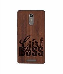 Amazon Brand - Solimo Designer Girl Boss On Wood 3D Printed Hard Back Case Mobile Cover for Gionee S6s