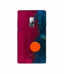 Amazon Brand - Solimo Designer Pink and Blue Brush Texture 3D Printed Hard Back Case Mobile Cover for OnePlus 2