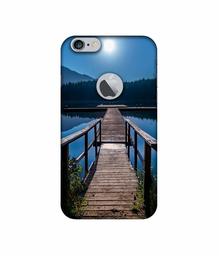 Amazon Brand - Solimo Designer Wooden Beach UV Printed Soft Back Case Mobile Cover for Apple iPhone 6 Plus / 6S Plus (Logo Cut)