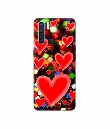 Amazon Brand - Solimo Designer Heart Texture on Glitters 3D Printed Hard Back Case Mobile Cover for Oppo F15