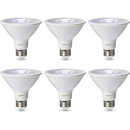 AmazonBasics Commercial Grade LED Light Bulb | 75-Watt Equivalent, PAR30S, Cool White, Dimmable, 6-Pack (Renewed)